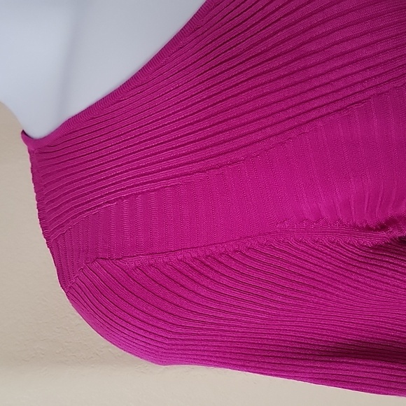 INC Ribbed Knit V Neck Long Sleeve Sweater Top Raspberry Pink size XXL NWOT - Picture 5 of 10